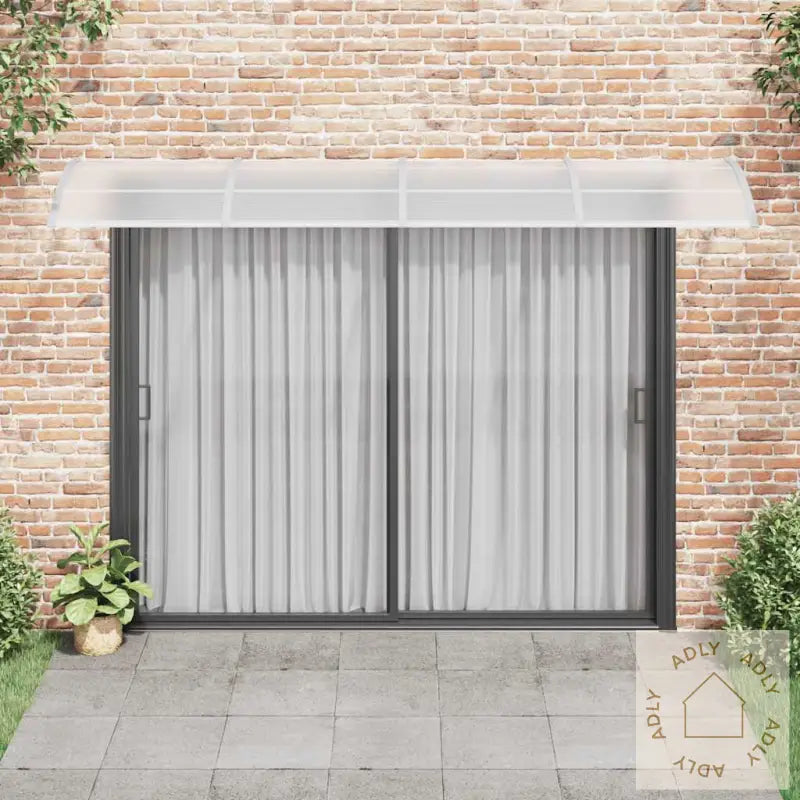 Skjermtak Grå Og Gjennomsiktig 350X75 Cm Polykarbonat