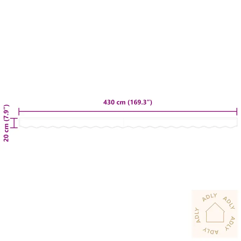 Markisevalance For 4.5 M Ramme Lys Grå 4.3X0.2 M