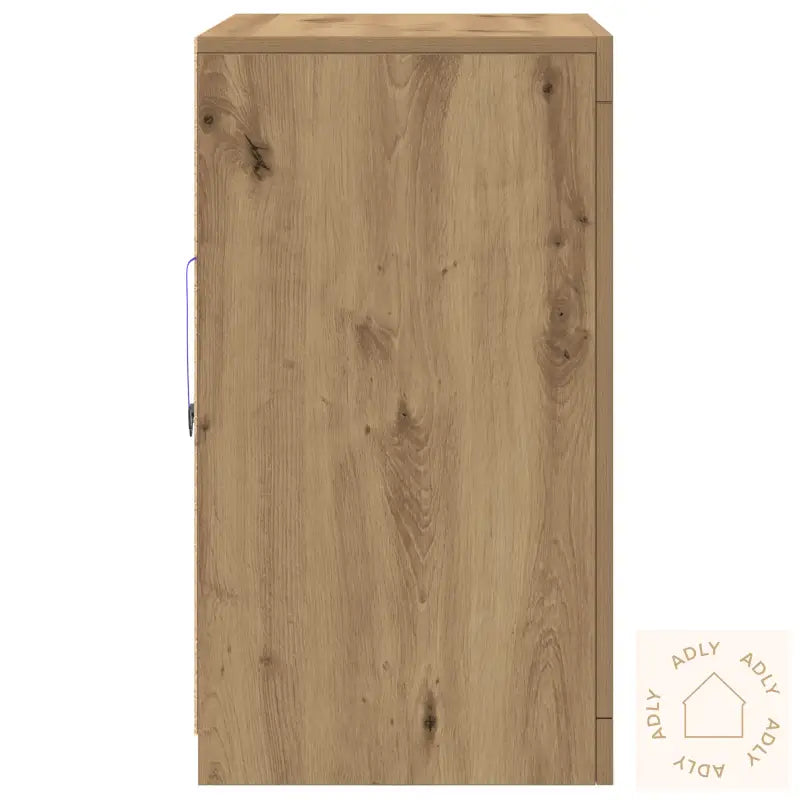 Sideboard Med Led-Lys I Design Av Eik 60,5X37X67 Cm