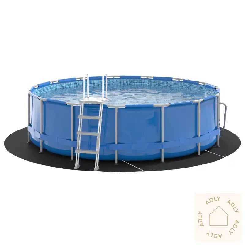 Rundt Bassengtrekk Svart Plast Ø 366 Cm Vanntett Bassengtrekk