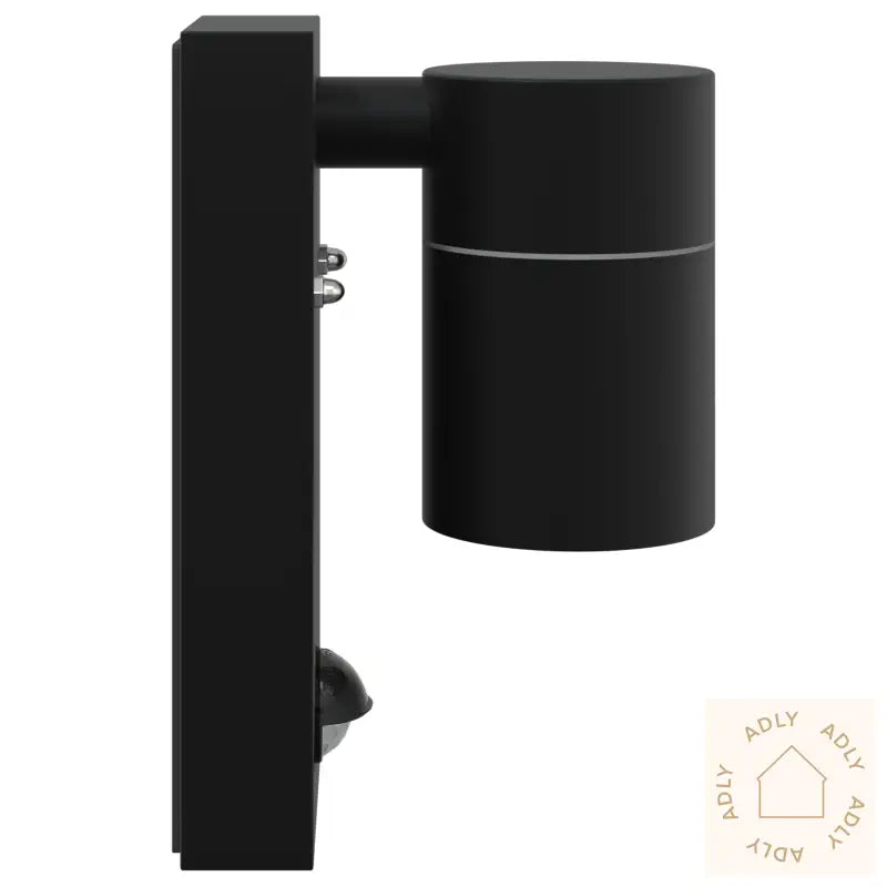 Utendørs Vegglampe Med Sensor 2 Stk Svart Rustfritt Stål Ip44