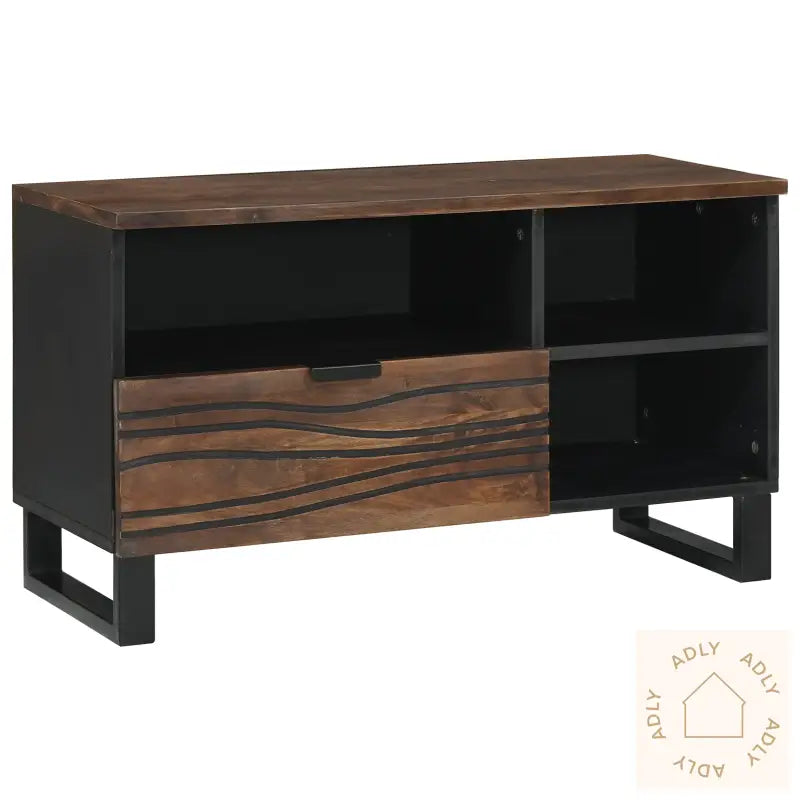 Tv Skap 80X33.5X46 Cm Massivt Tre Mango & Konstruert Tre