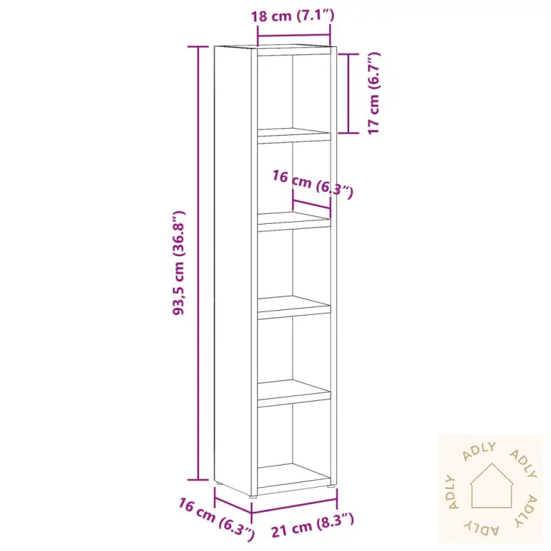 Cd-Skap 2 Stk Gammelt Tre 21X16X93,5 Cm Konstruert Tre
