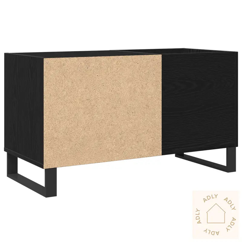 Recordskap I Svart Eik 84,5X38X48 Cm Laget Av Tre