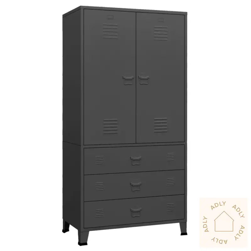 Garderobe Antrasitt 90X50X180 Cm Metall