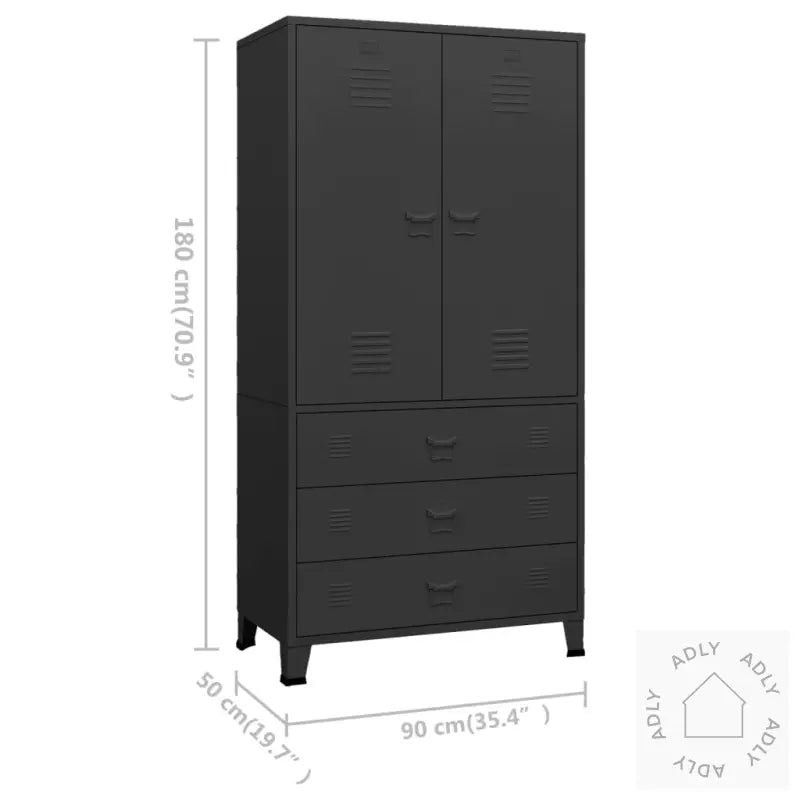 Industriell Garderobe Svart 90X50X180 Cm Metall