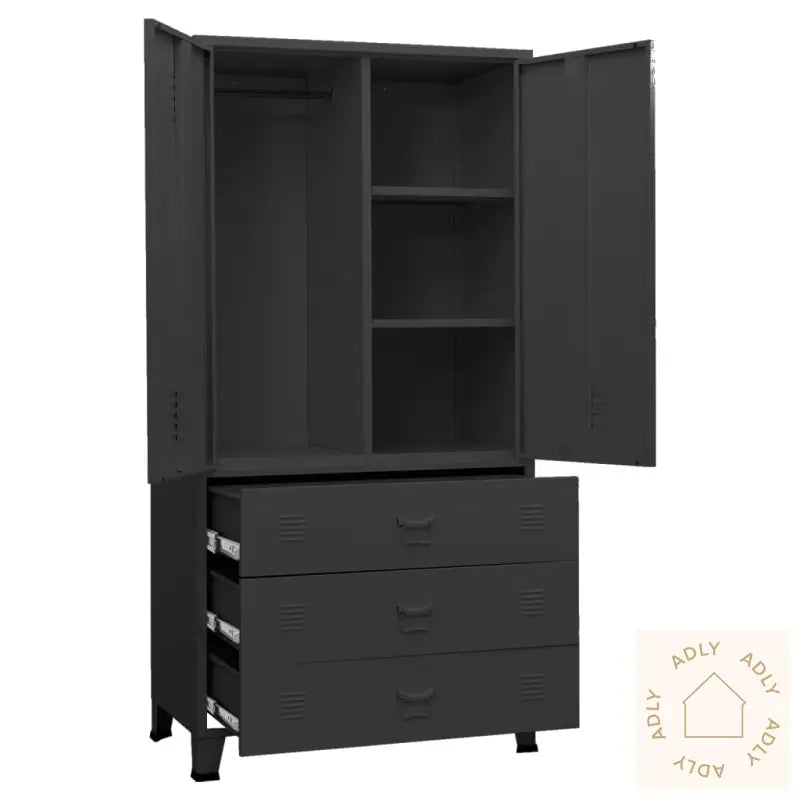 Industriell Garderobe Svart 90X50X180 Cm Metall