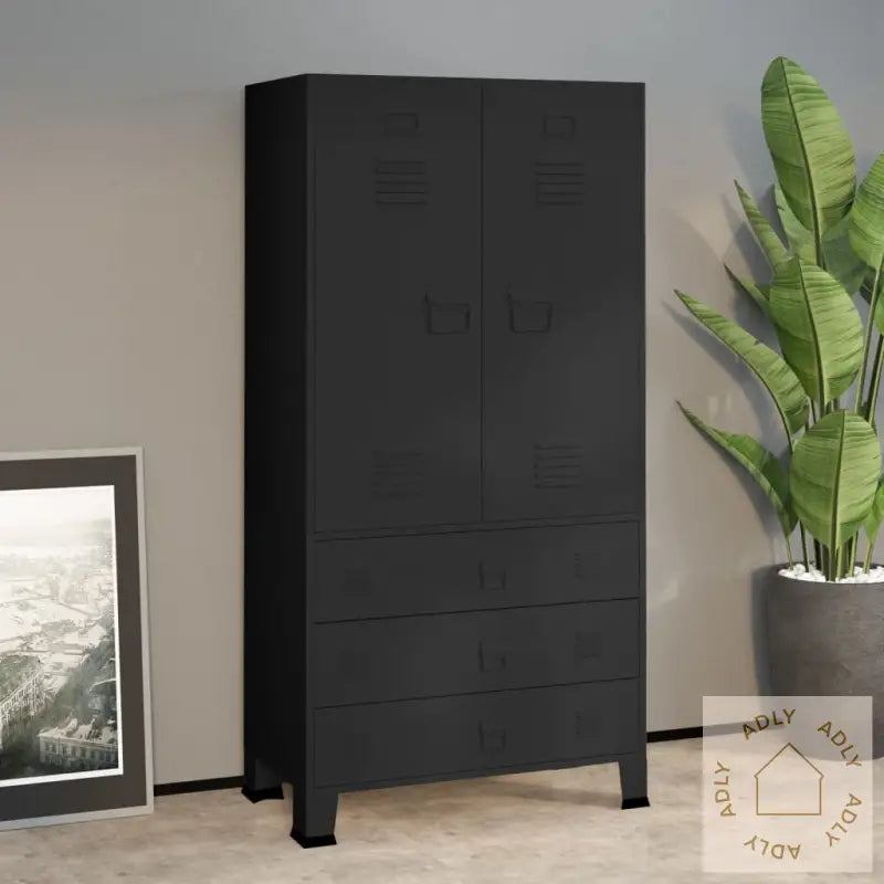 Industriell Garderobe Svart 90X50X180 Cm Metall