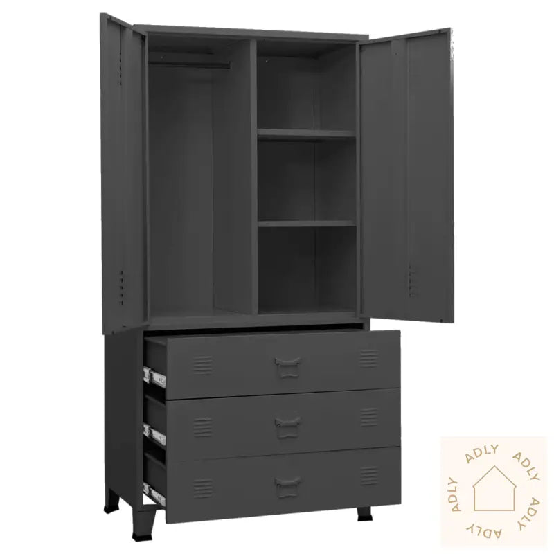 Garderobe Antrasitt 90X50X180 Cm Metall