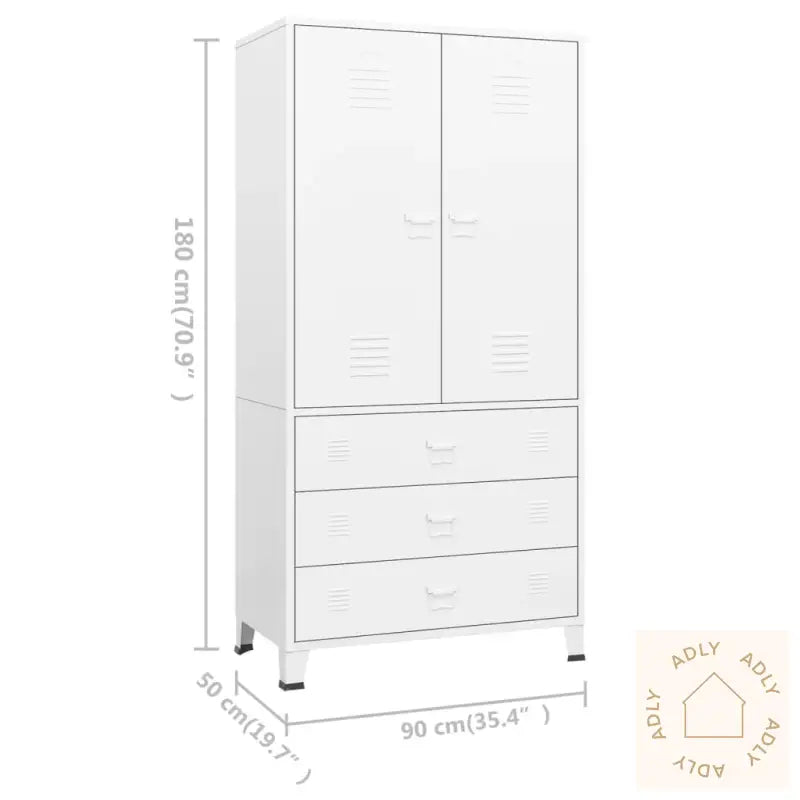 Industriell Garderobe Hvit 90X50X180 Cm Metall
