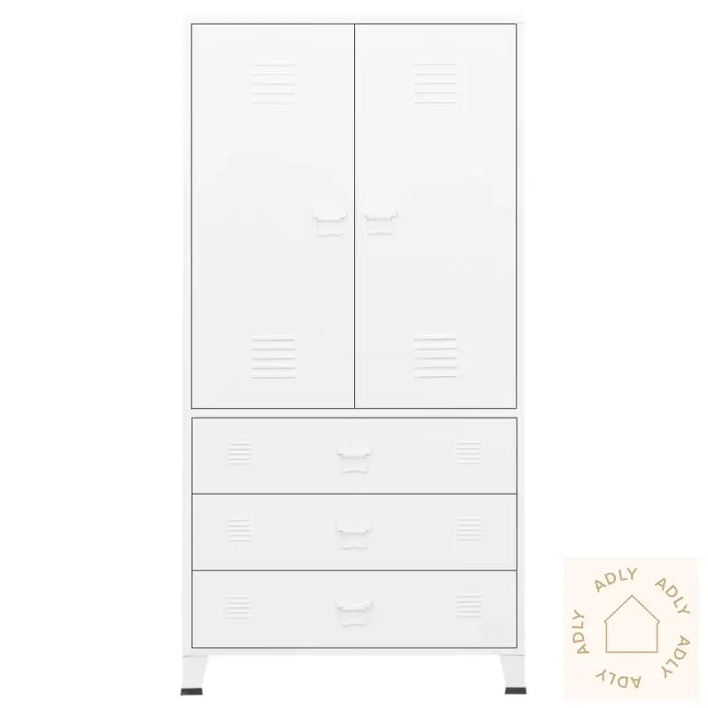 Industriell Garderobe Hvit 90X50X180 Cm Metall