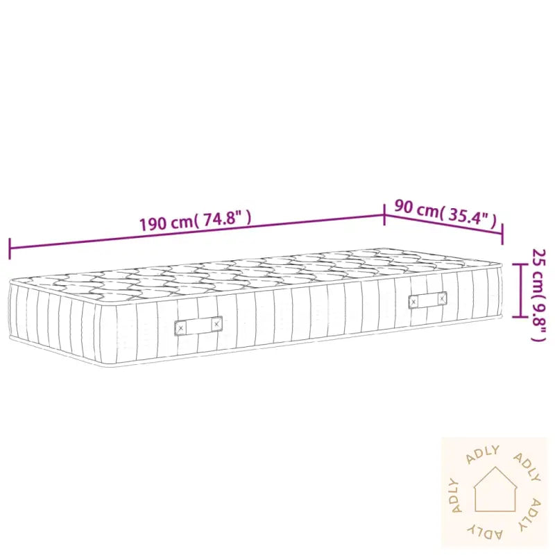 Madrass Med Pocketfjær Middels Fast 90X190 Cm