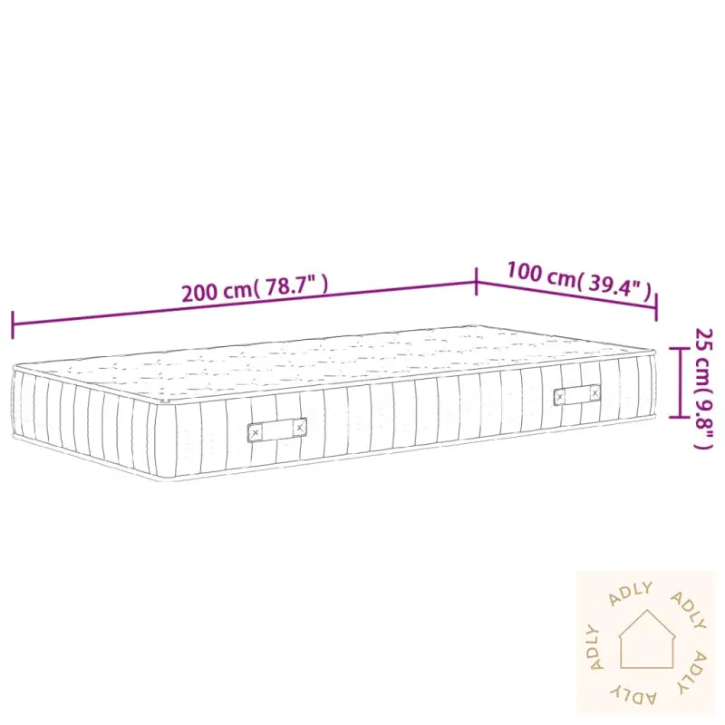 Madrass Med Pocketfjær Middels Fast 100X200 Cm
