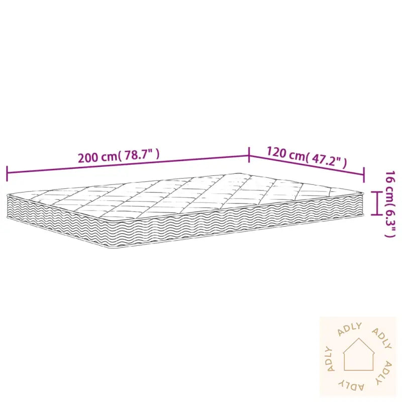 Skummadrass Middels Myk 120X200 Cm