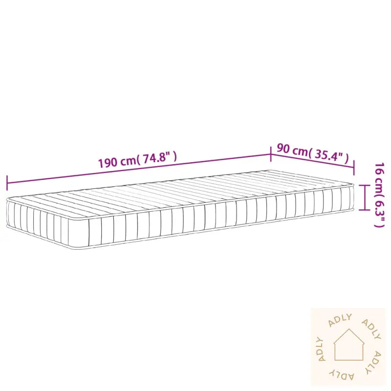 Skummadrass Middels Myk 90X190 Cm