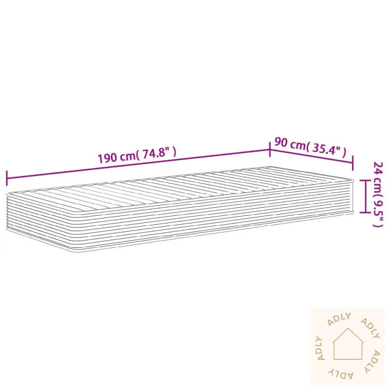 Skummadrass Middels Myk 90X190 Cm
