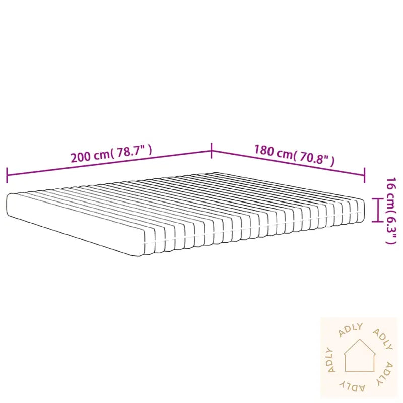 Skummadrass Middels Myk 180X200 Cm