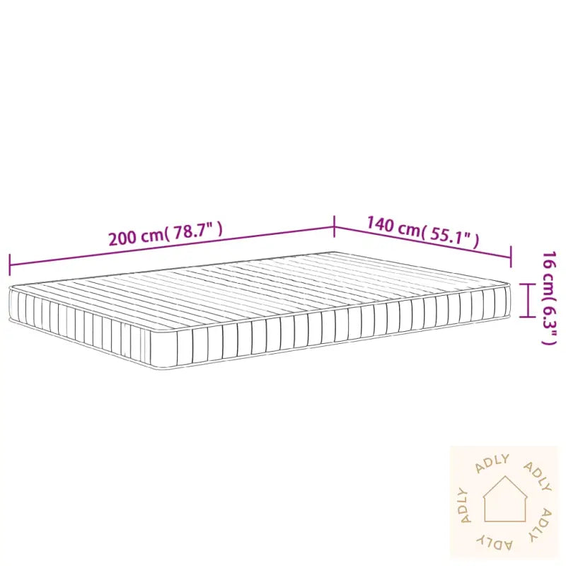 Skummadrass Middels Myk 140X200 Cm