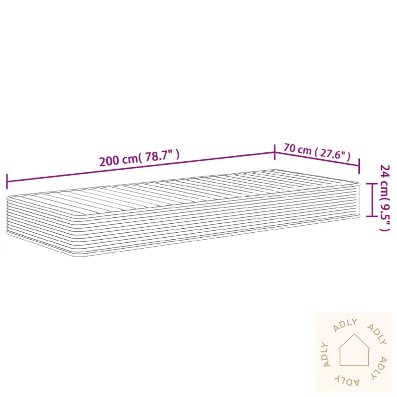 Skummadrass Middels Myk 70X200 Cm