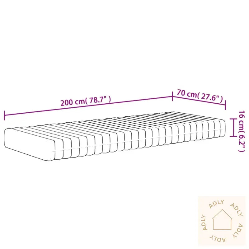 Skummadrass Middels Myk 70X200 Cm