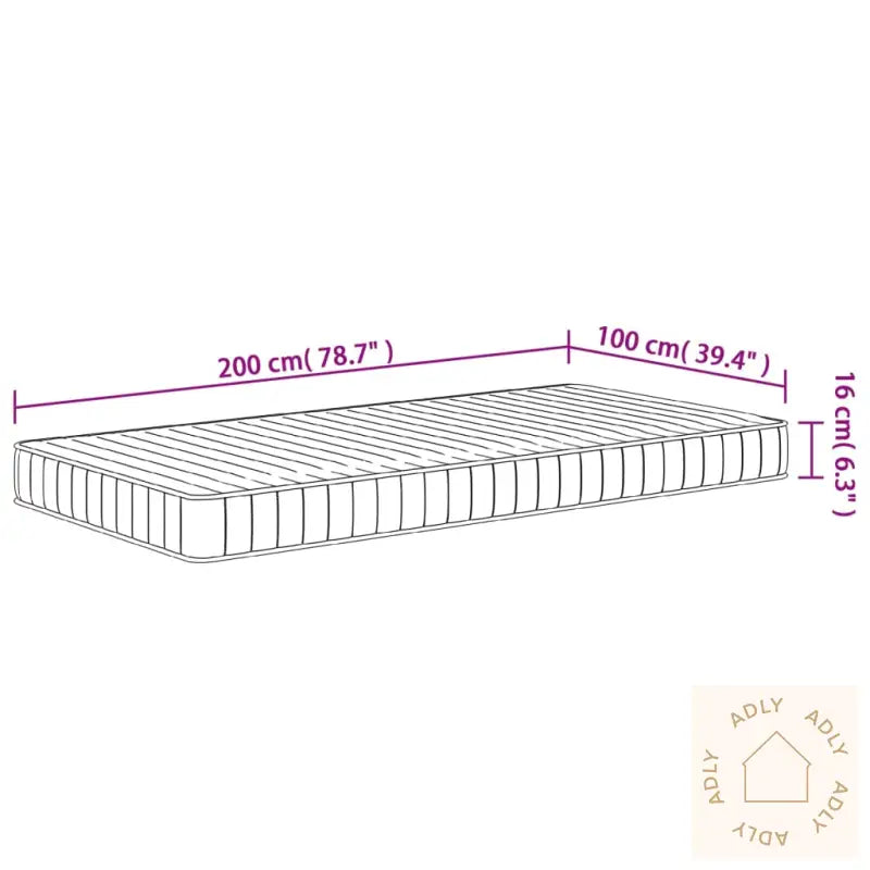 Skummadrass Middels Myk 100X200 Cm