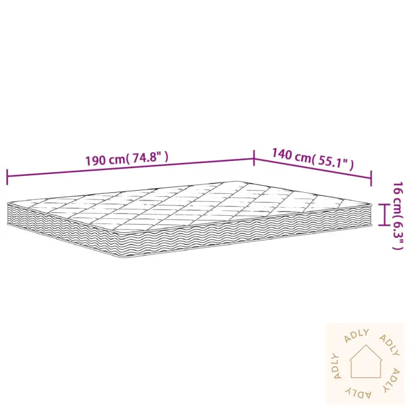 Skummadrass Middels Myk 140X190 Cm