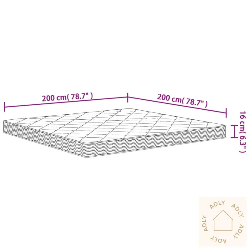 Skummadrass Middels Myk 200X200 Cm
