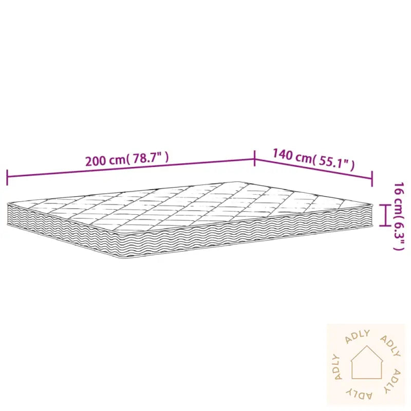 Skummadrass Middels Myk 140X200 Cm