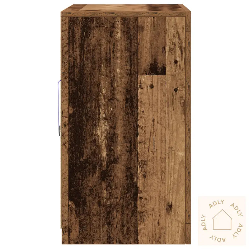 Sideboard Med Led Lys Gamle Tre 41X37X67 Cm