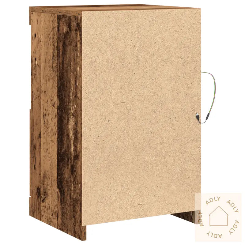 Sideboard Med Led Lys Gamle Tre 41X37X67 Cm