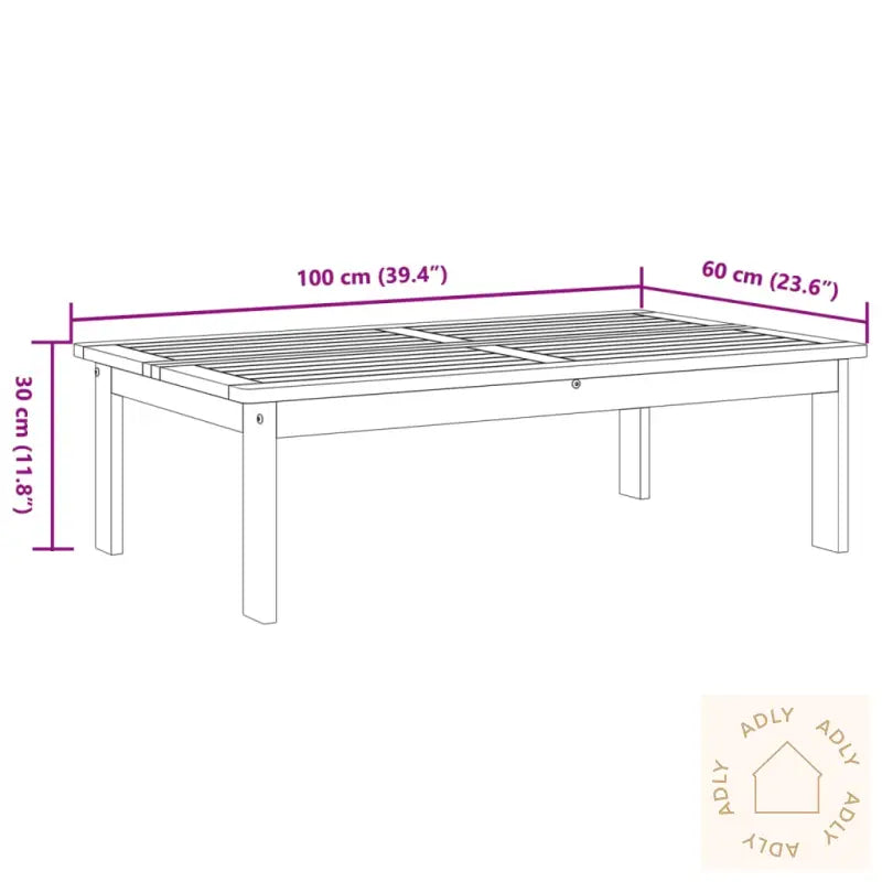 Hagebord 100X60X30 Cm Heltre Akasie