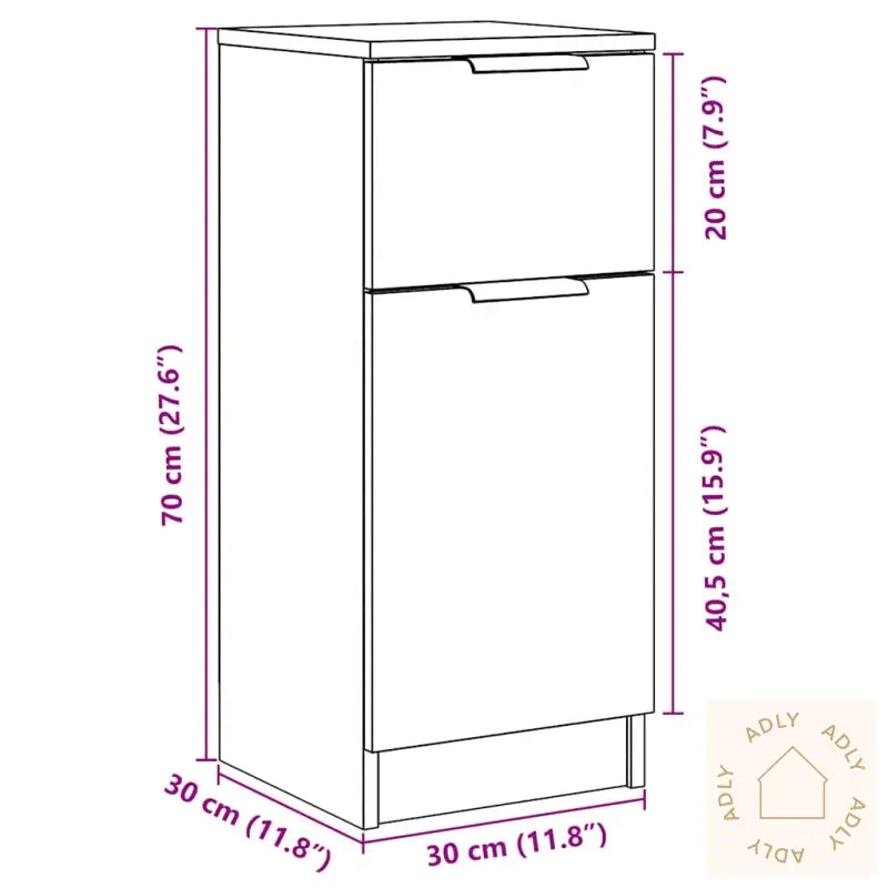 Skjenk Artisan Eik 30X30X70 Cm Konstruert Tre