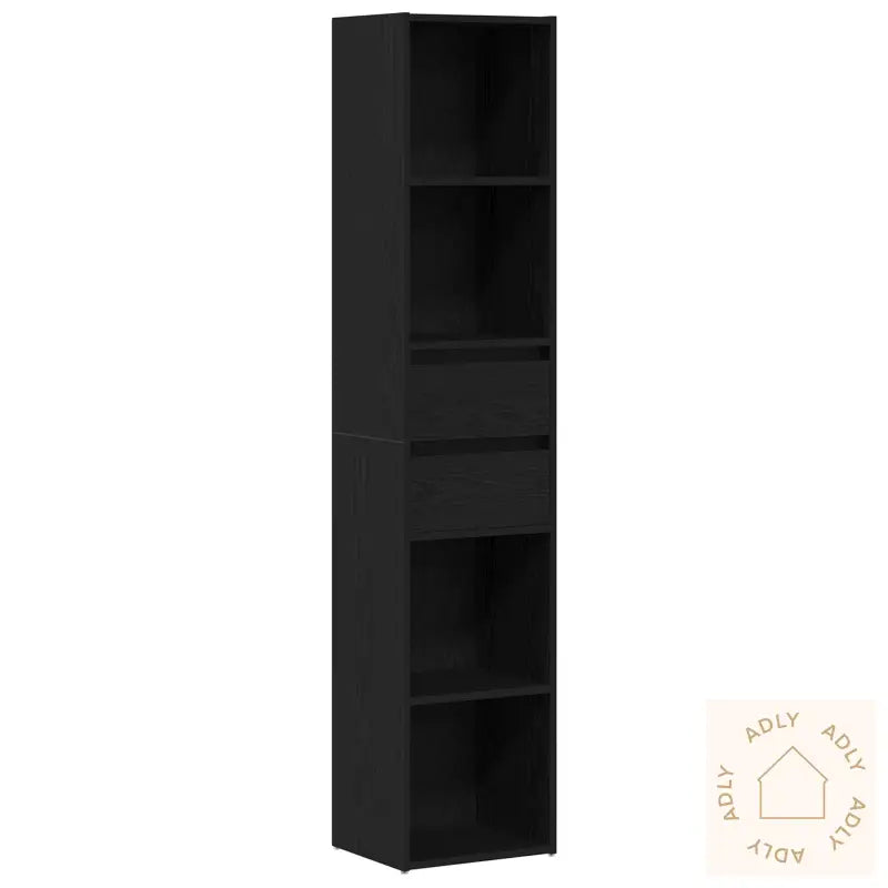 Bokskap Modulært Svart Eik 36X30X171 Cm Konstruert Tre