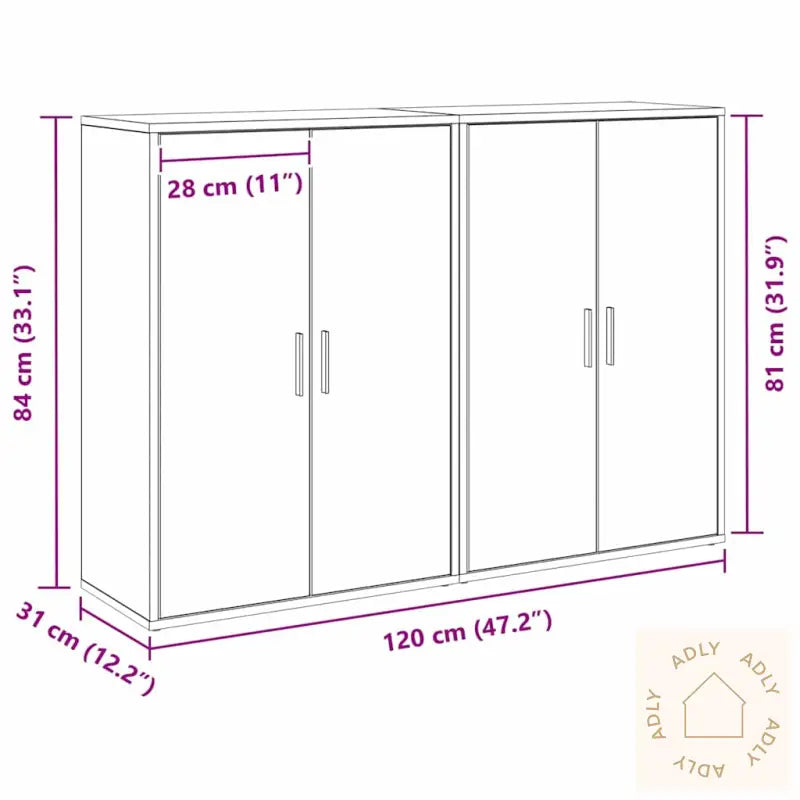 Sideboards, 2 Stk Artisan Eik, 60 X 31 X 84 Cm, Bygget I Tre.