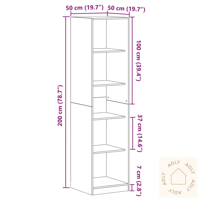 Klesskap Svart Eik 50X50X200 Cm Laget Av Tre