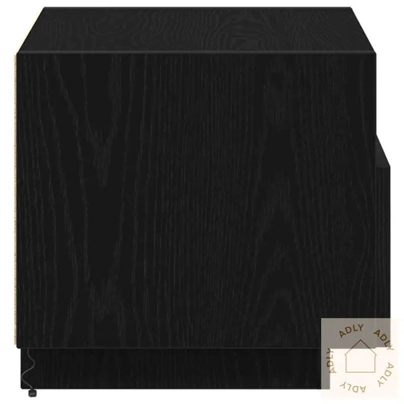 Nattbord Med Led-Lamper 2 Stk Svart Eik 40X39X37 Cm