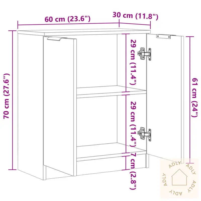 Skjenk Gammelt Tre 60X30X70 Cm Konstruert Tre
