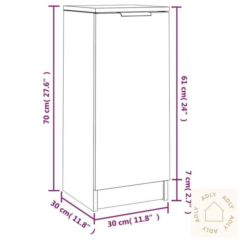 Skjenk Betonggrå 30X30X70 Cm Konstruert Tre