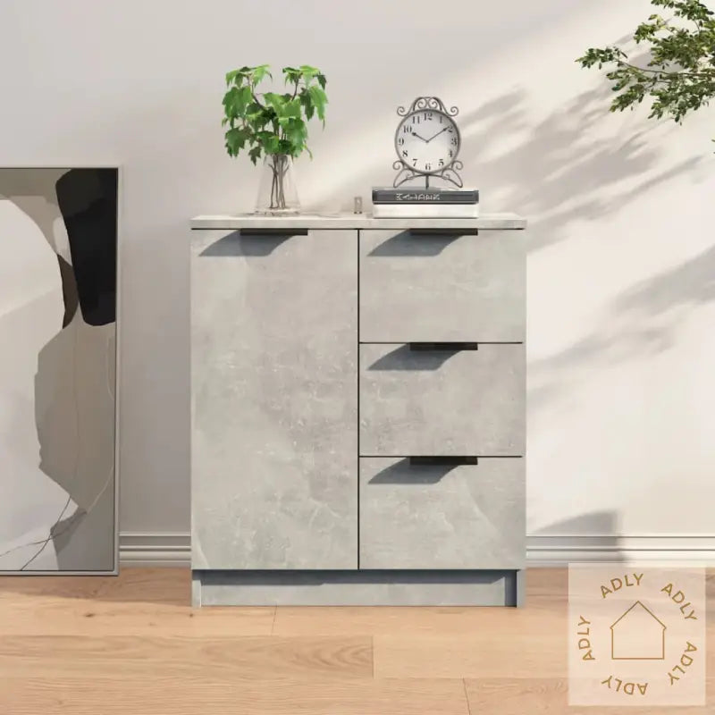 Skjenk Betonggrå 60X30X70 Cm Konstruert Tre