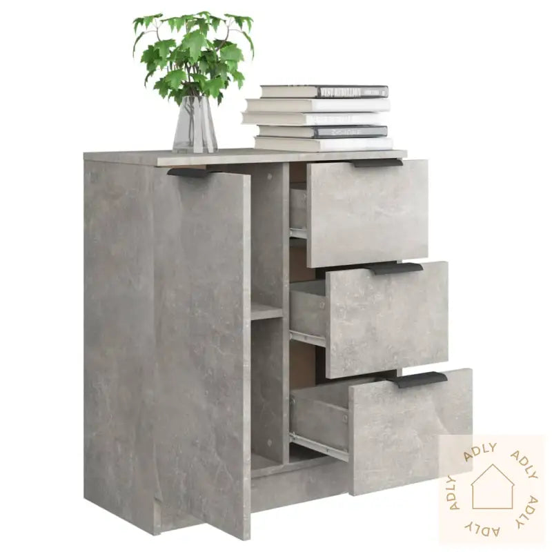 Skjenk Betonggrå 60X30X70 Cm Konstruert Tre