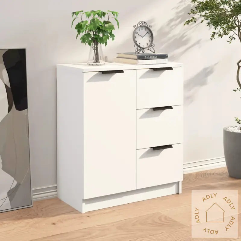 Skjenk Hvit 60X30X70 Cm Konstruert Tre