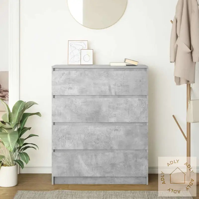 Skjenk Betonggrå 80X35X99 Cm Konstruert Tre
