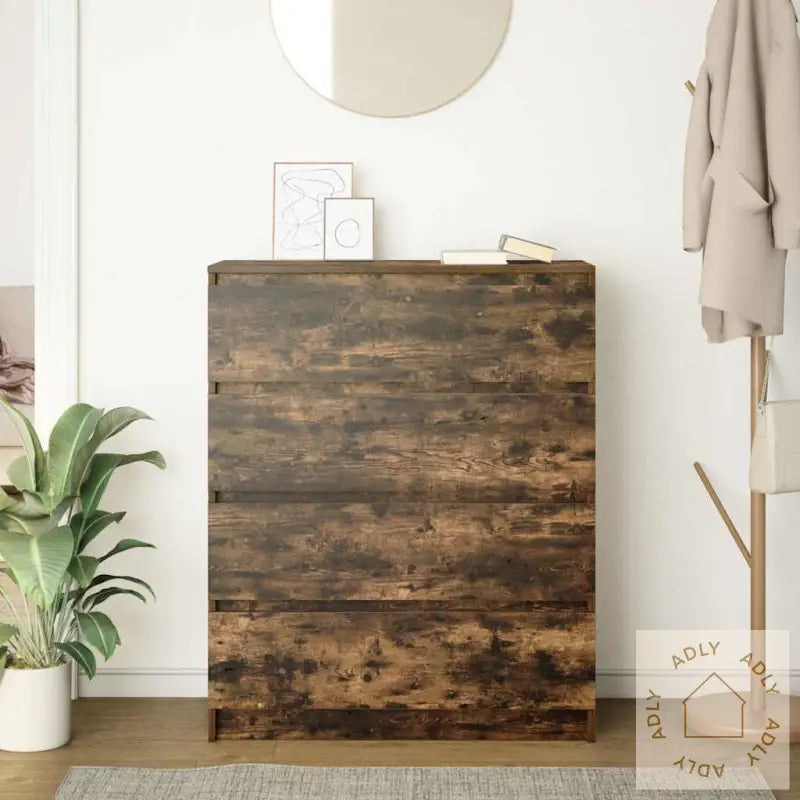 Skjenk Røkt Eik 80X35X99 Cm Konstruert Tre