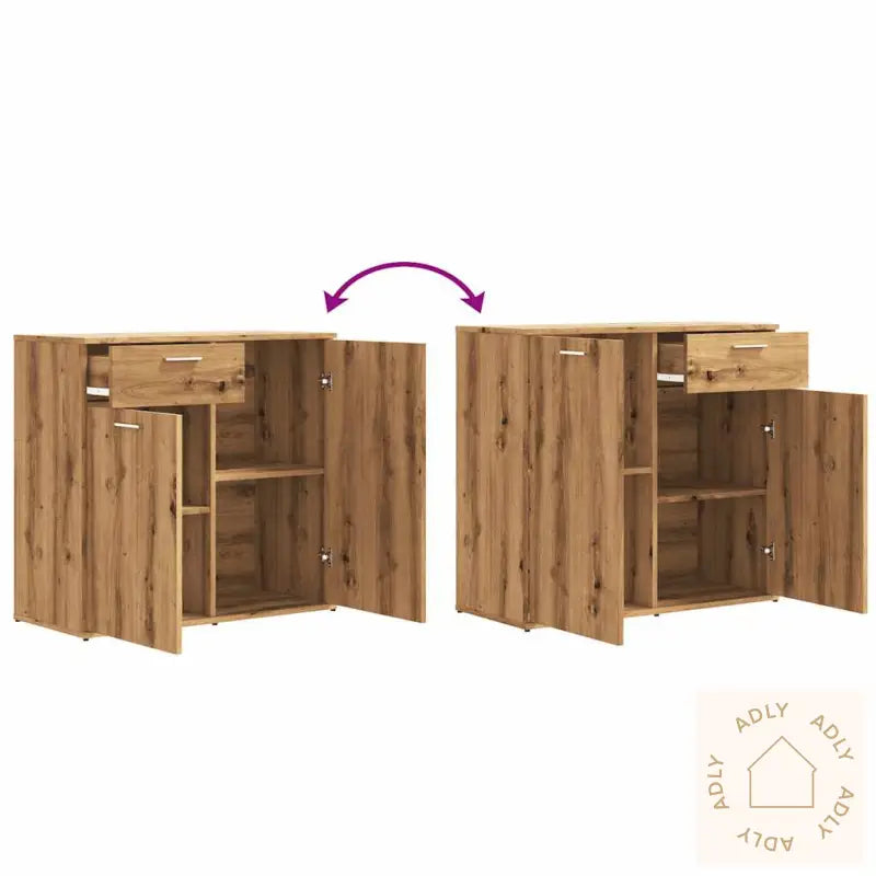 Skjenk Artisan Eik 80X36X75 Cm Konstruert Tre