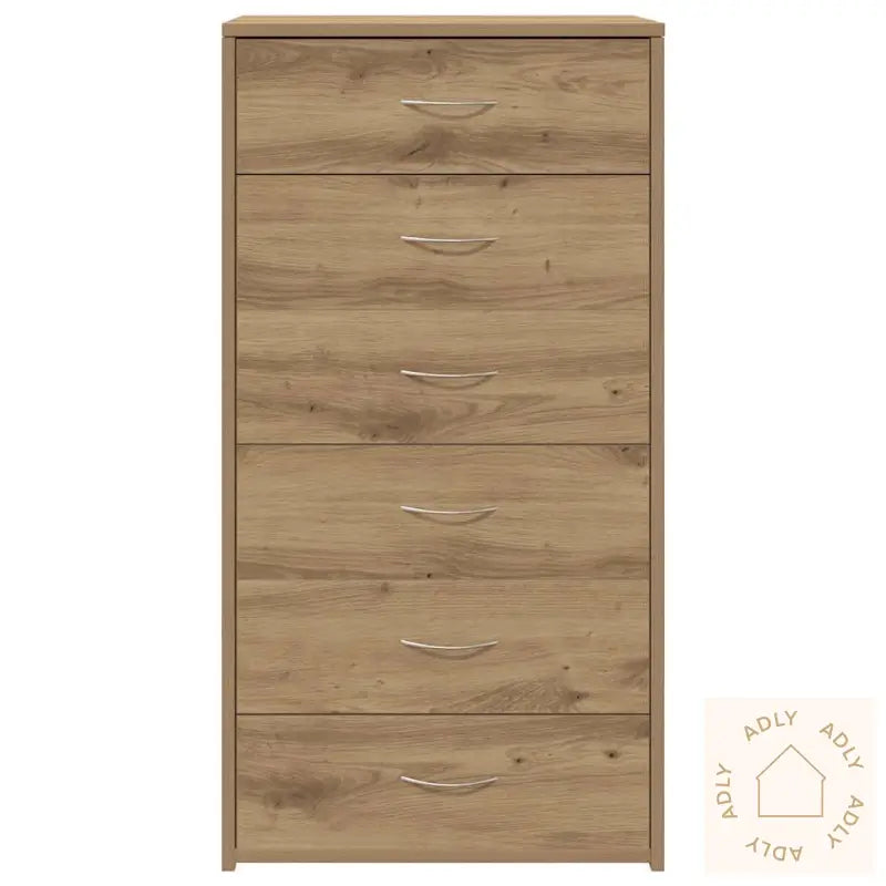 Skjenk Med 6 Skuffer Artisan Eik 50X34X96 Cm Konstruert Tre