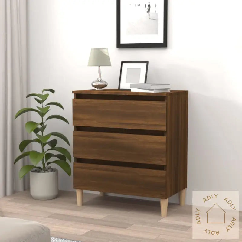 Skjenk Brun Eik 60X35X69 Cm Konstruert Tre