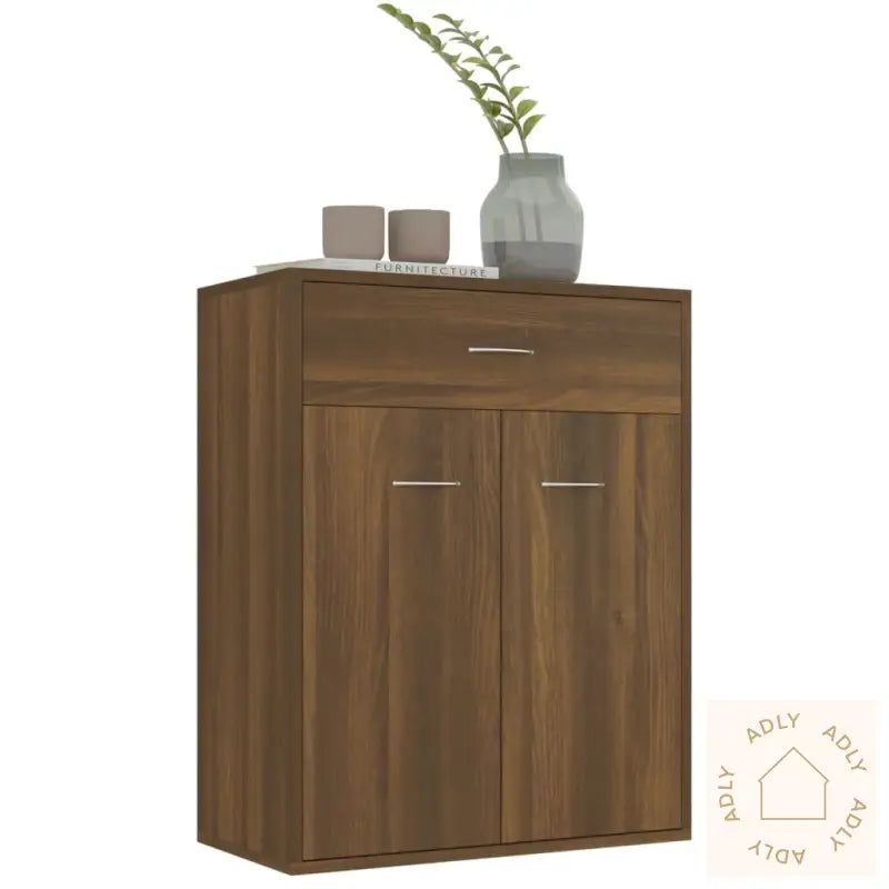 Skjenk Brun Eik 60X30X75 Cm Konstruert Tre