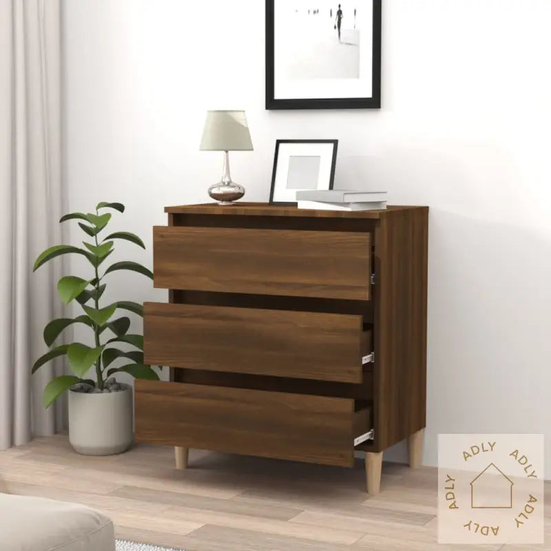 Skjenk Brun Eik 60X35X69 Cm Konstruert Tre