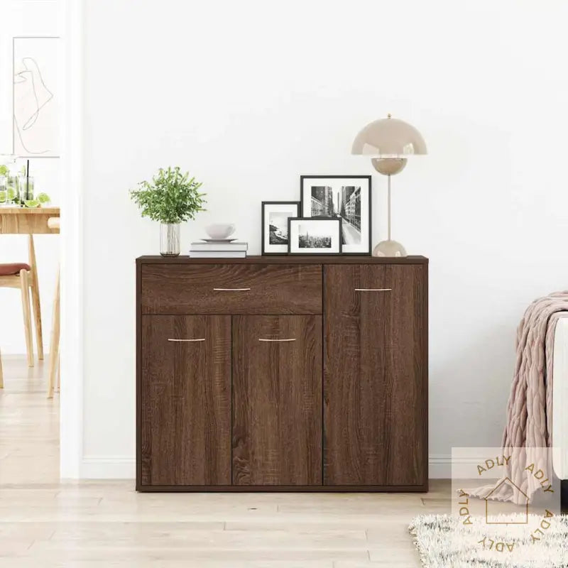 Skjenk Brun Eik 88X30X70 Cm Konstruert Tre