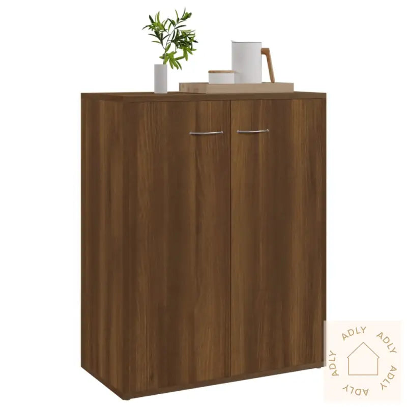 Skjenk Brun Eik 60X30X75 Cm Konstruert Tre
